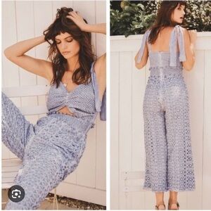 Saylor Blue Lace Jumpsuit